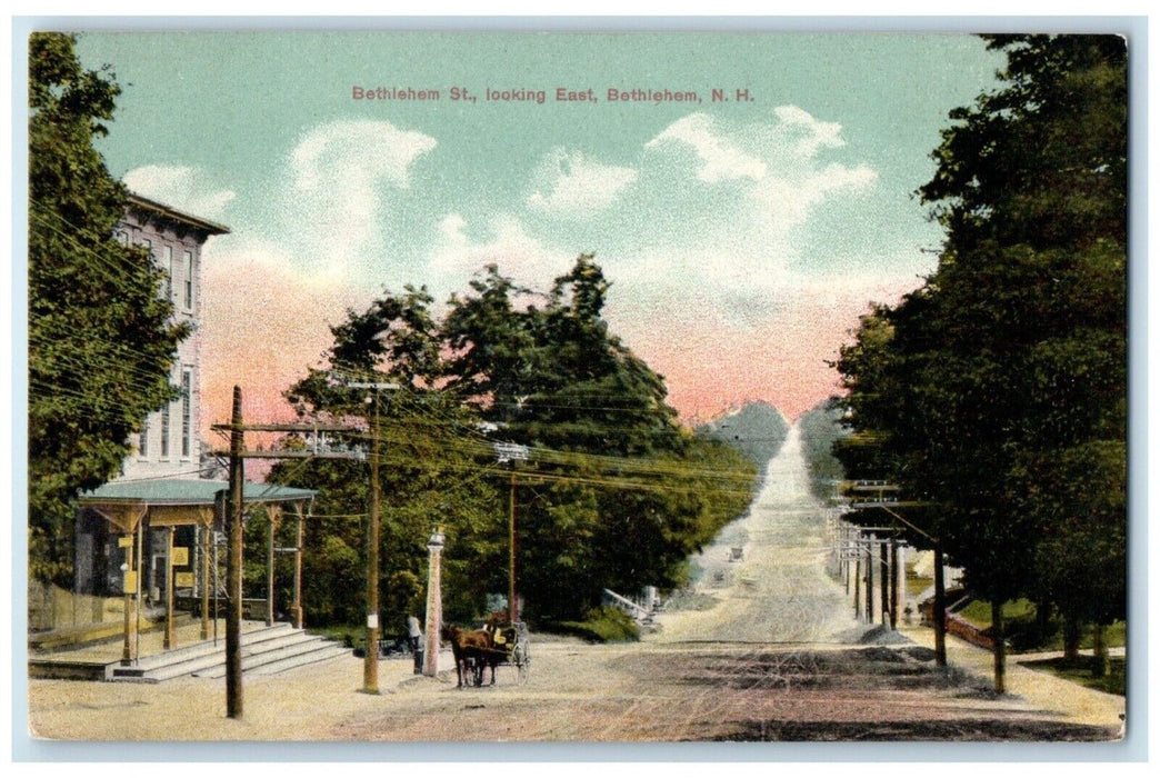 c1910 Bethlehem St. Looking East Bethlehem Street New Hampshire Vintage Postcard