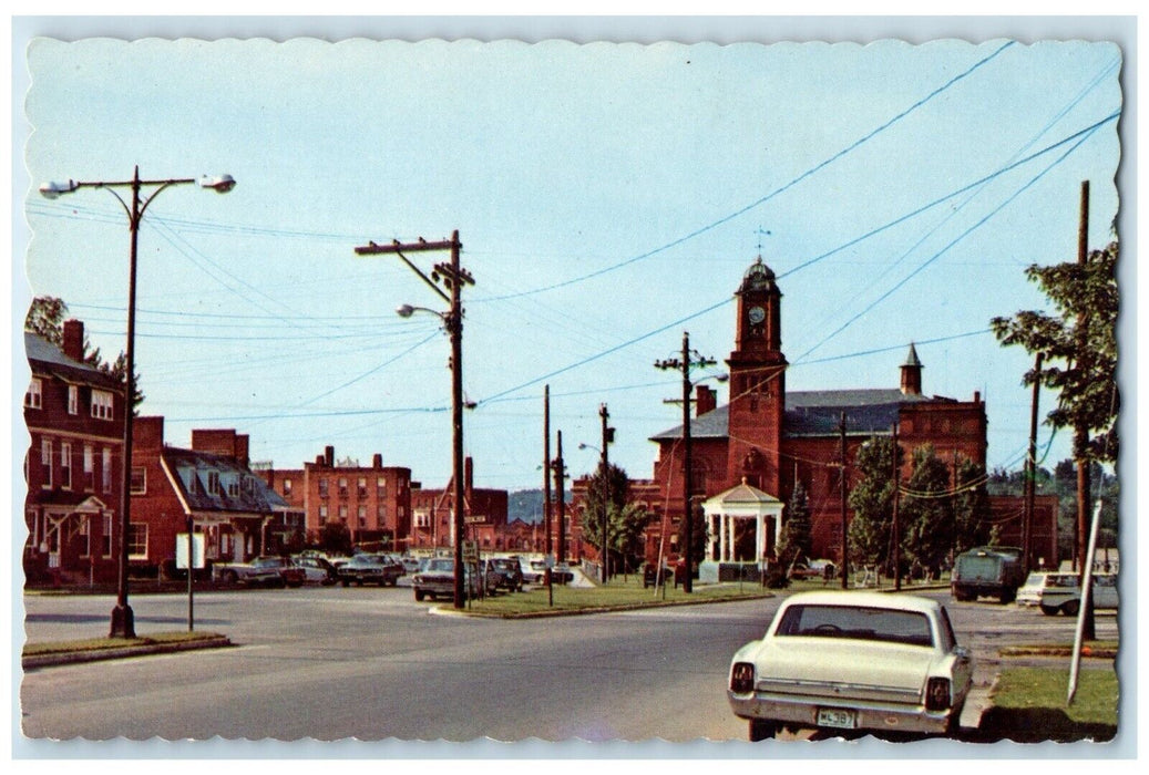 c1960 Broad Street Park Town Hall Exterior Claremont New Hampshire NH Postcard