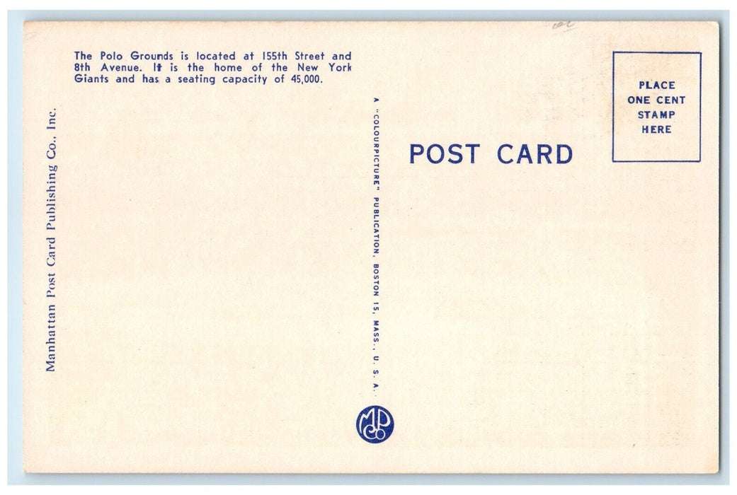 c1940 Polo Grounds Baseball Stadium Exterior New York City New York NY Postcard