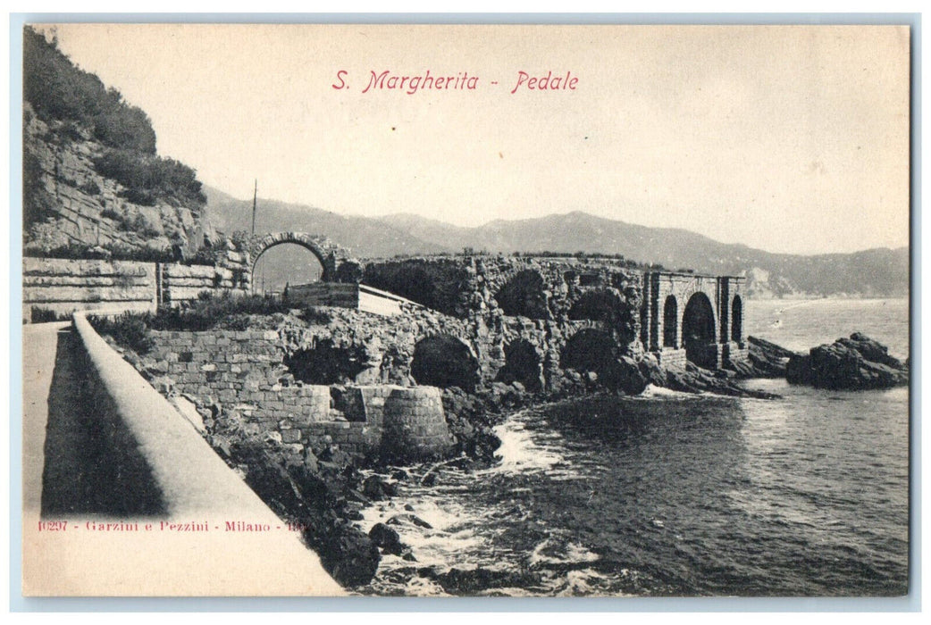 c1905 Arch Road River View Pedale S Margherita Italy Unposted Antique Postcard