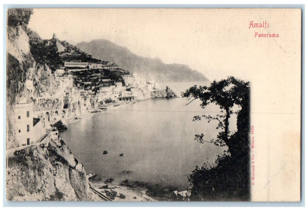 c1905 Panoramic View of Amalfi Salerno Campania Italy Unposted Antique Postcard