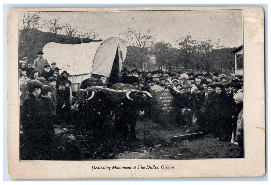 c1910's Dedicating Monument At The Dalles Oregon OR Ezra Meeker Postcard