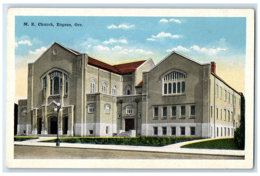 c1910's ME Church Scene Street Eugene Oregon OR Unposted Antique Postcard