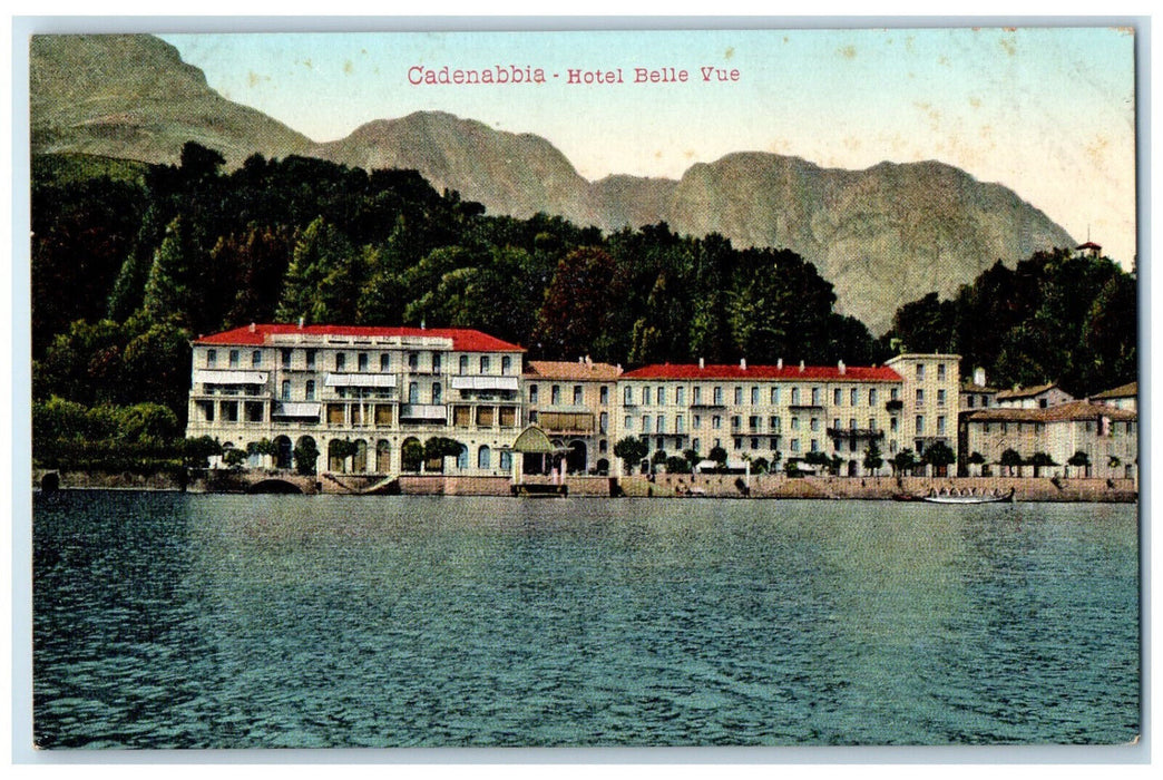 c1910 View from River Hotel Belle Vue Cadenabbia CO Italy Antique Postcard