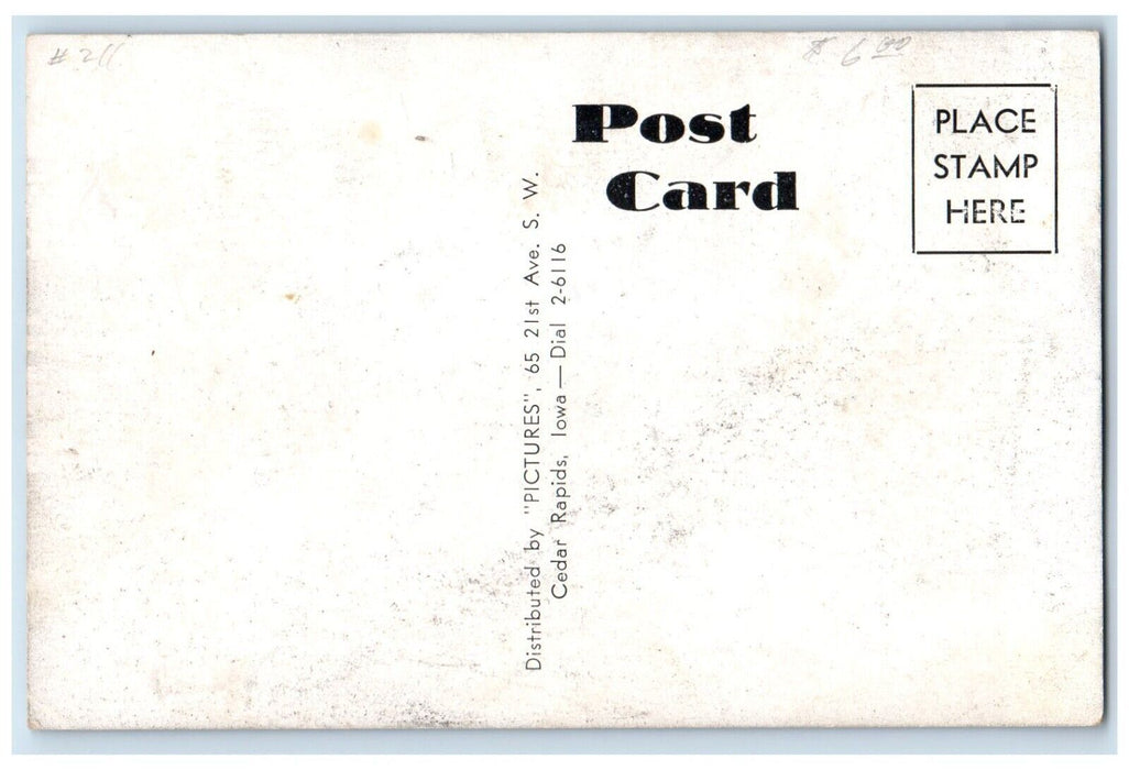 c1940 Scene Dam Buildings Bathing Cedar Rapids Iowa IA Vintage Unposted Postcard