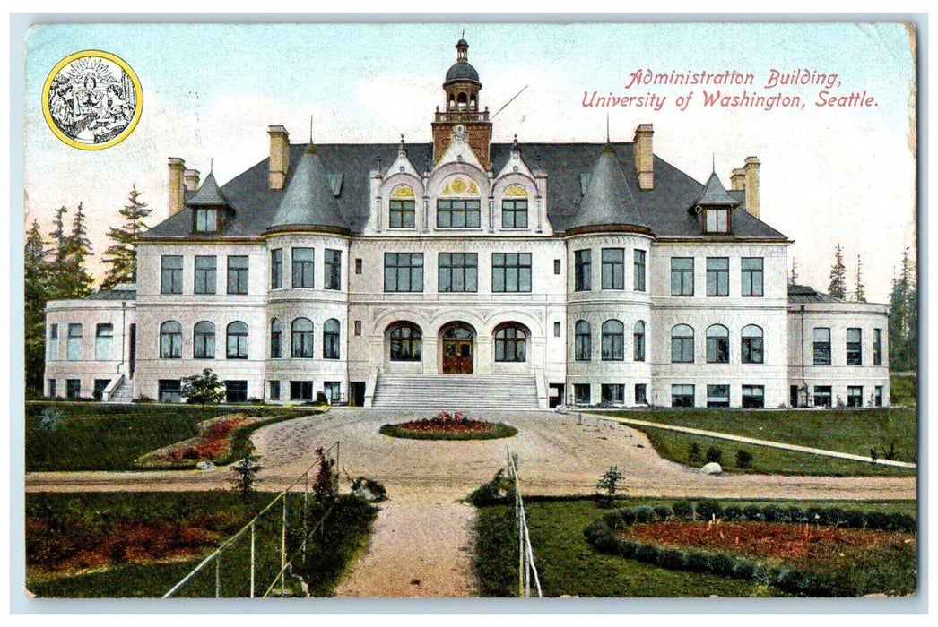 1909 Administration Building University Washington Seattle Washington Postcard