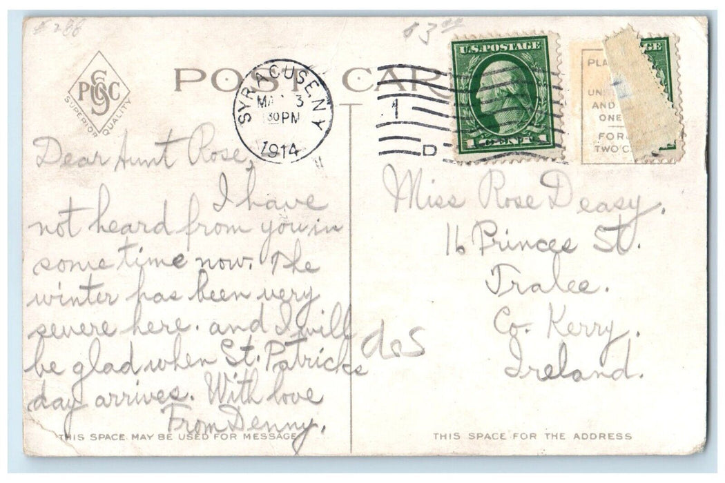 1914 Onondaga Yacht Club House Exterior Building Syracuse New York NY Postcard