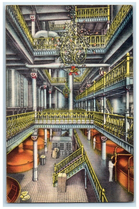 Budweiser Anheuser Busch Brew House Interior St. Louis Missouri MO Postcard