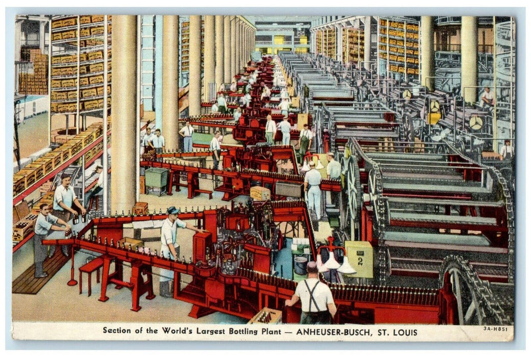 Budweiser Anheuser Busch Largest Bottling Plant St. Louis Missouri MO Postcard