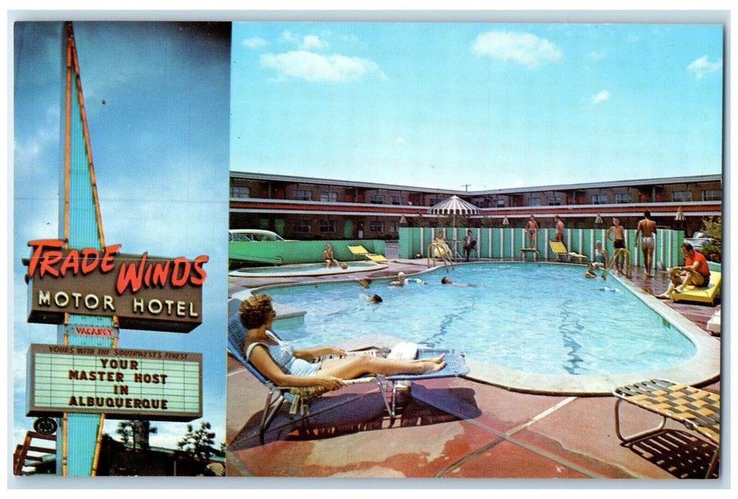 Trade Winds Motor Hotel And Swimming Pool Albuquerque New Mexico NM Postcard