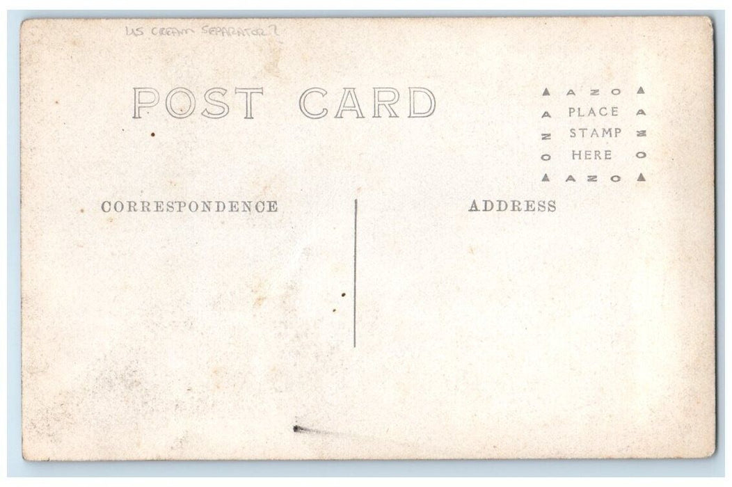 c1910's Boys Men US Cream Separators Tent Occupational RPPC Unposted Postcard