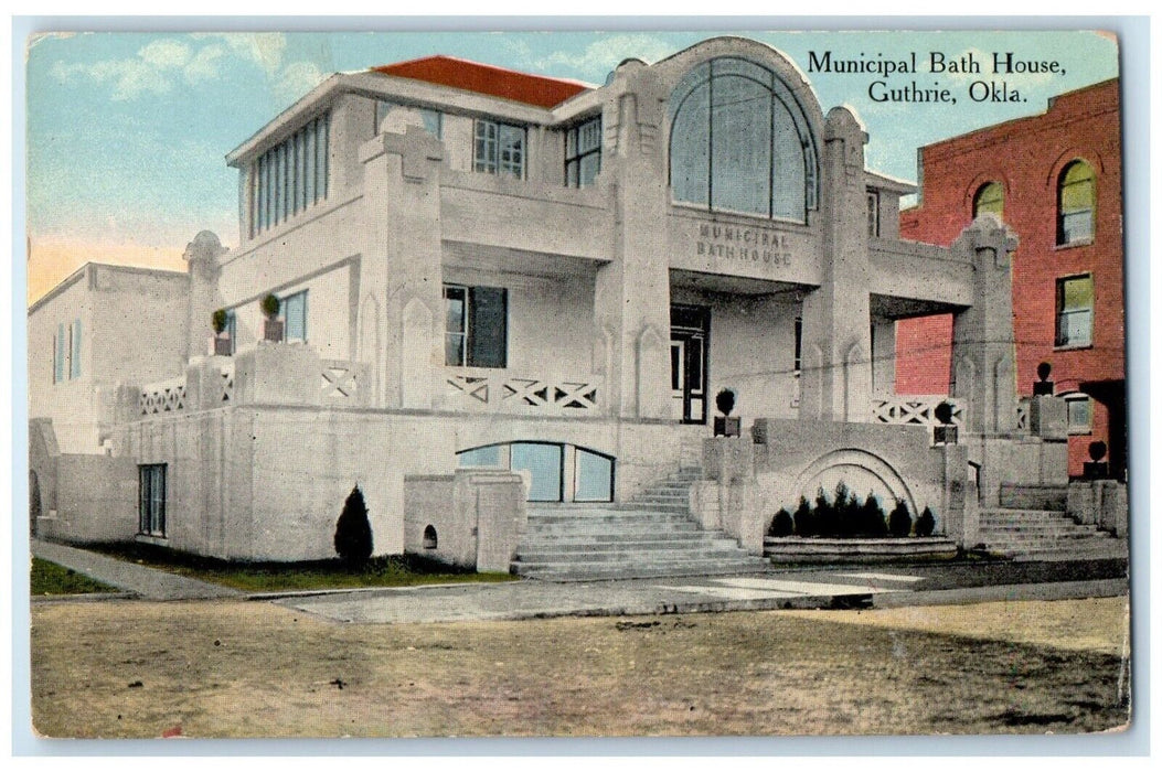 c1910 Exterior View Municipal Bath House Guthrie Oklahoma OK Unposted Postcard