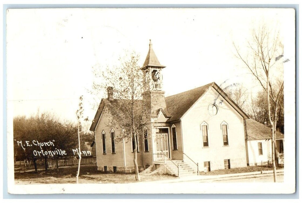 1912 Methodist Church Building View Ortonville Minnesota MN RPPC Photo Postcard