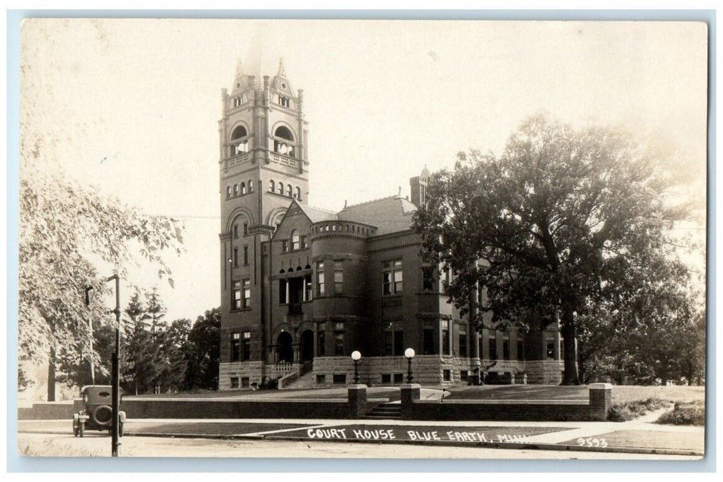 c1910's Court House Building View Blue Earth Minnesota MN RPPC Photo Postcard