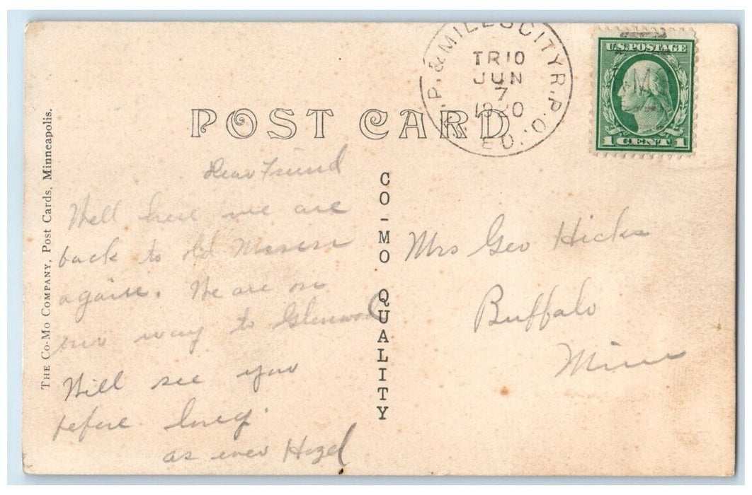 1920 High School Building View Little Falls Minnesota MN RPPC Photo Postcard