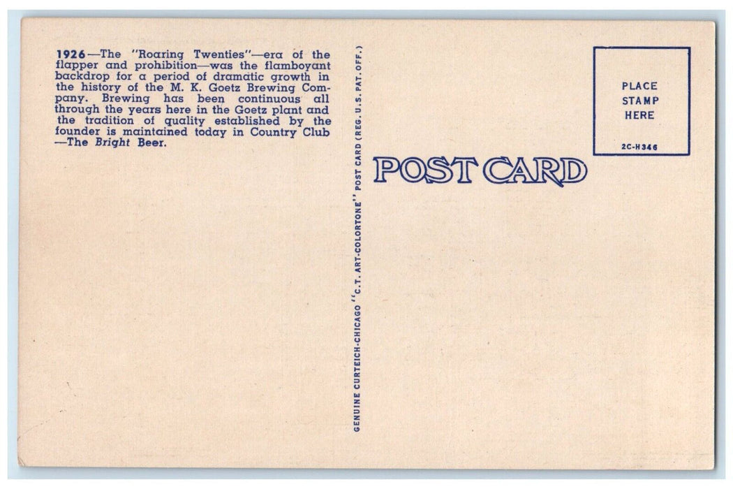 1926 MK Goetz Brewing Company Bright Beer St. Joseph And Kansas City MO Postcard