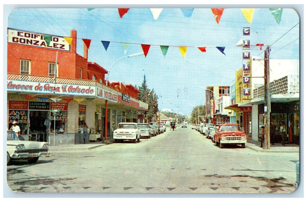 1982 Business Section Madero Street Cd. Acuna Coahuila Mexico Posted Postcard