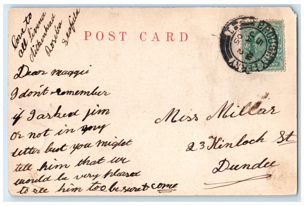 1905 Bowling Broughty Ferry Dundee Scotland Posted Antique Postcard