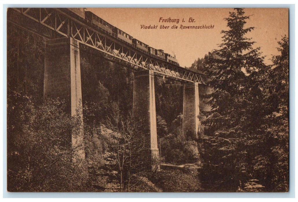 c1940's Viaduct Over The Ravenna Gorge Freiburg im Breisgau Germany Postcard