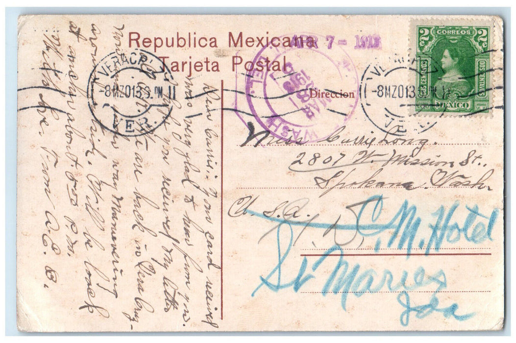 1913 Camino De Veracruz Puente Del Ojo De Agua Mexico Posted Postcard