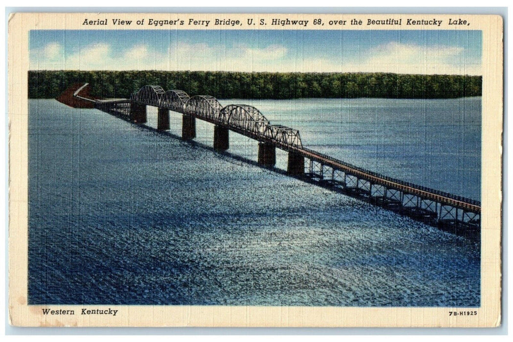 Aerial View Of Eggner's Ferry Bridge US Highway 68 Kentucky Lake KY Postcard