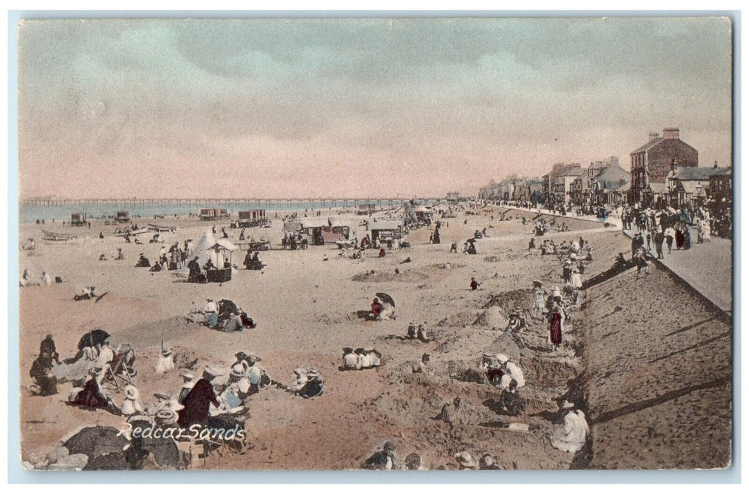 1906 Redcar Sands North Yorkshire England Frith's Series Antique Posted Postcard