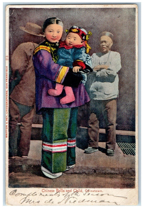 1906 Chinese Belle and Child Chinatown Benicia California CA Postcard