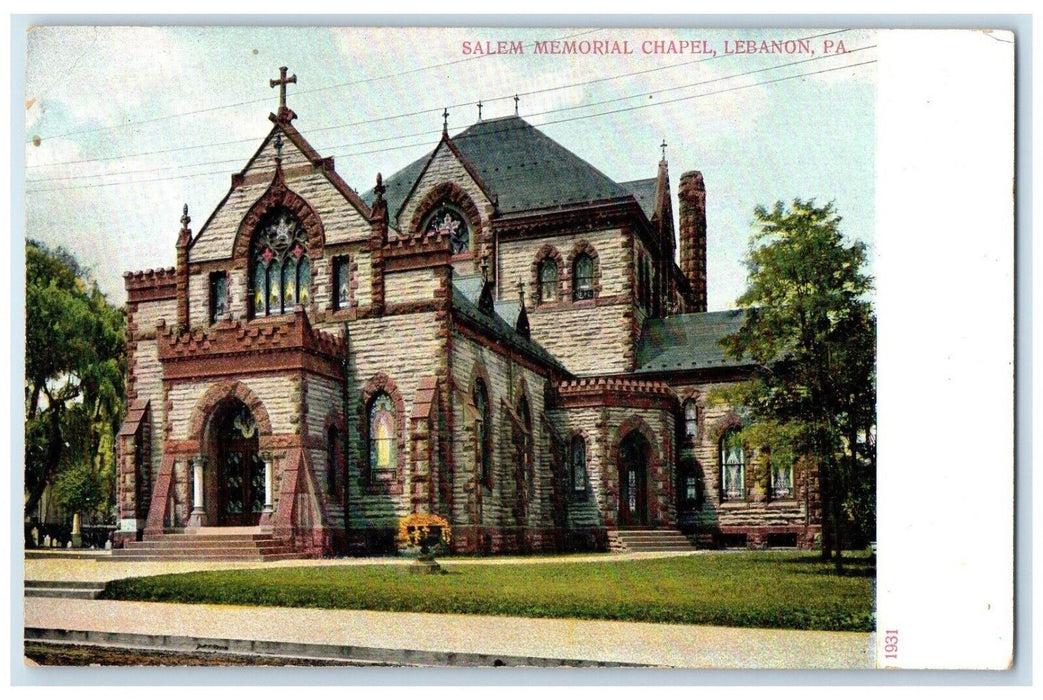 c1905 Exterior View Salem Memorial Chapel Lebanon Pennsylvania Unposted Postcard