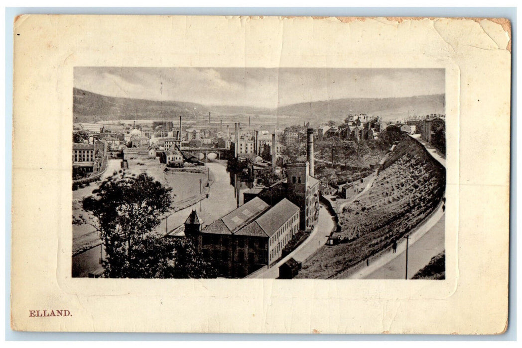 1908 General View of Elland Calderdale England Posted Antique Postcard