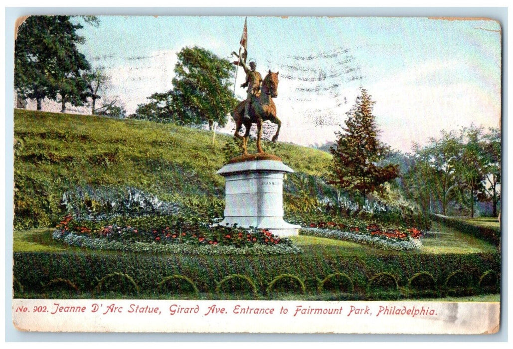 1909 Jeanne D Arc Statue Fairmount Park Philadelphia Pennsylvania PA Postcard