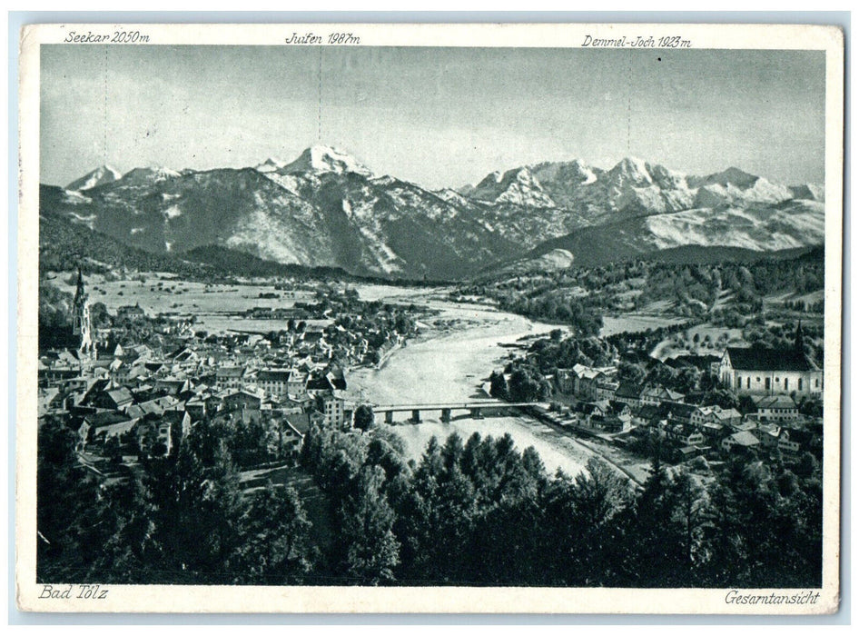 1925 Overall View of Bad Tolz Bavaria Germany Posted Vintage Postcard