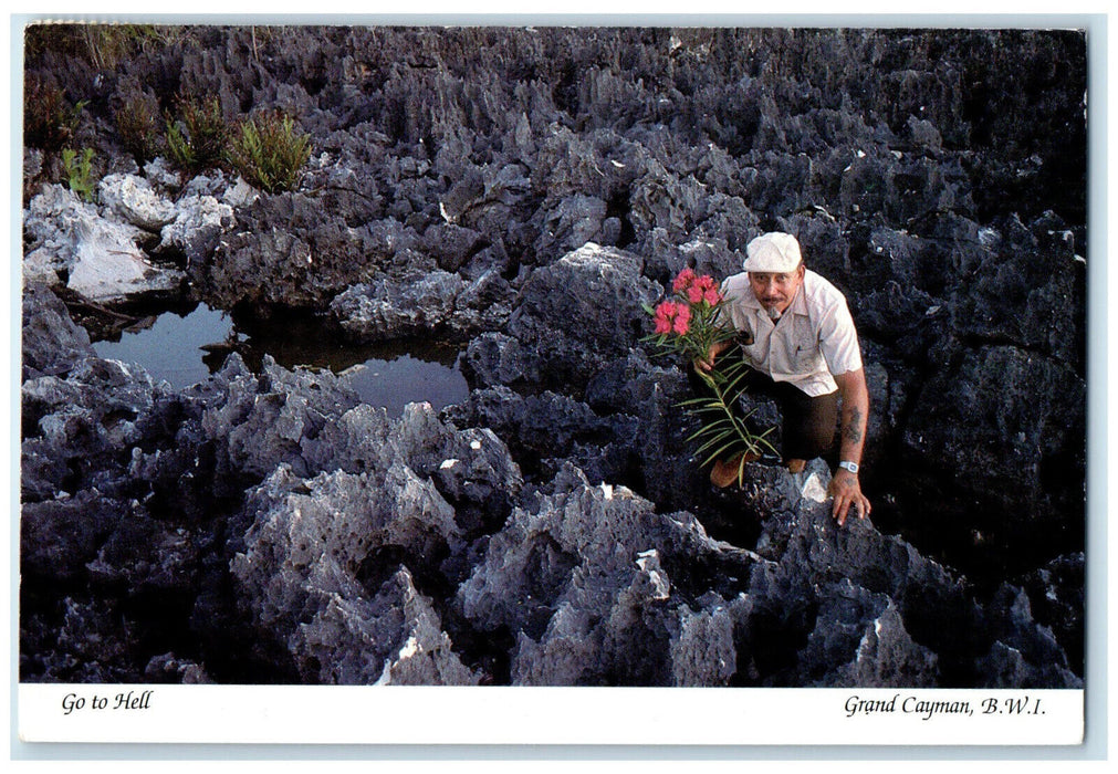 1992 Ivan Farrington Holding Flowers Hell Grand Canyon BWI Postcard