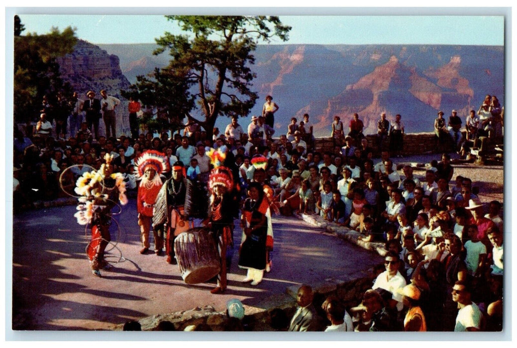 1960 Hopi Indian Dancers Grand Canyon National Park Arizona Fred Harvey Postcard