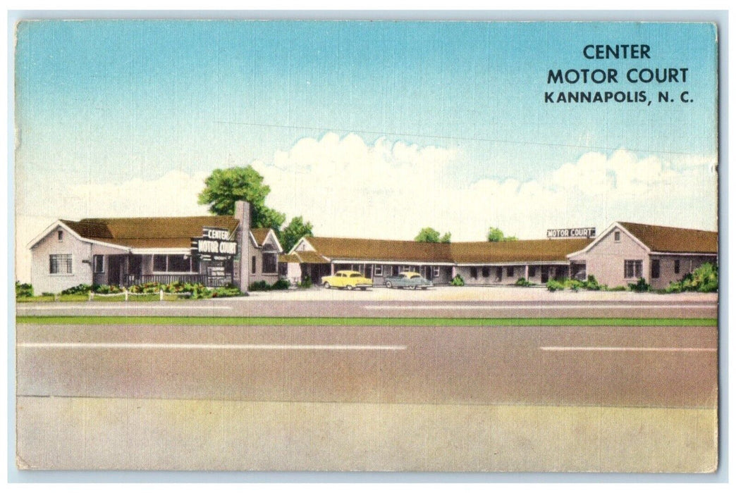 Center Motor Court Motel Roadside Cars Kannapolis North Carolina NC Postcard