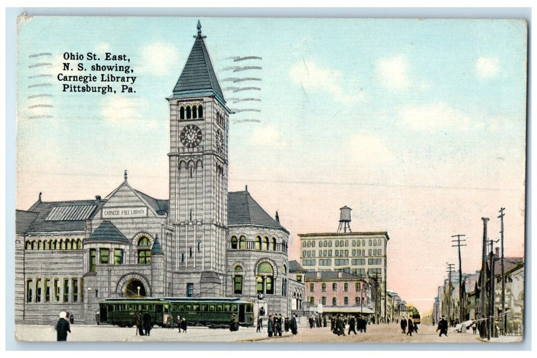 1917 Ohio St Carnegie Library Buildings Pittsburgh Pennsylvania Posted Postcard