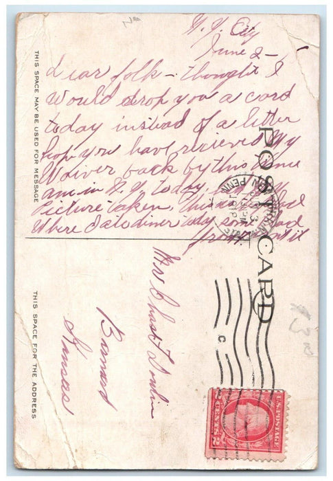 1918 Lorber's Restaurant Broadway Interior View New York NY Antique Postcard