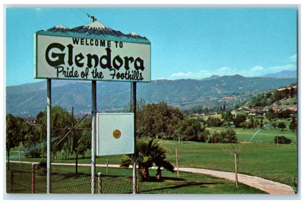 c1960 Pride Foothills Eastern Entrance Town Country Glendora California Postcard