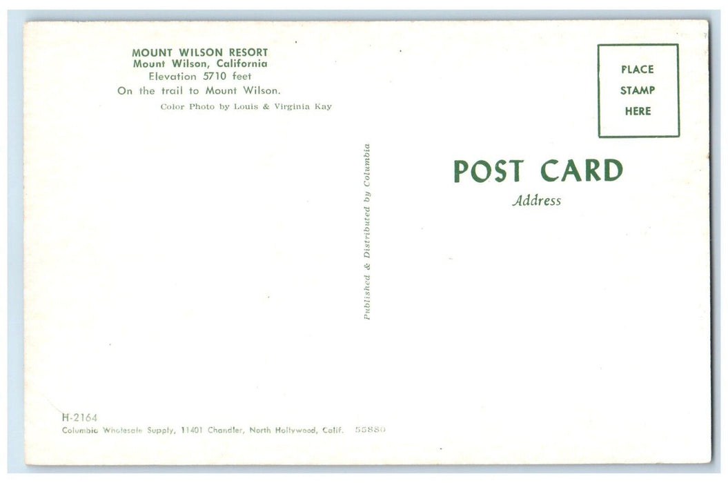 c1960 Mount Wilson Resort Trail Horse Riding Mount Wilson California CA Postcard