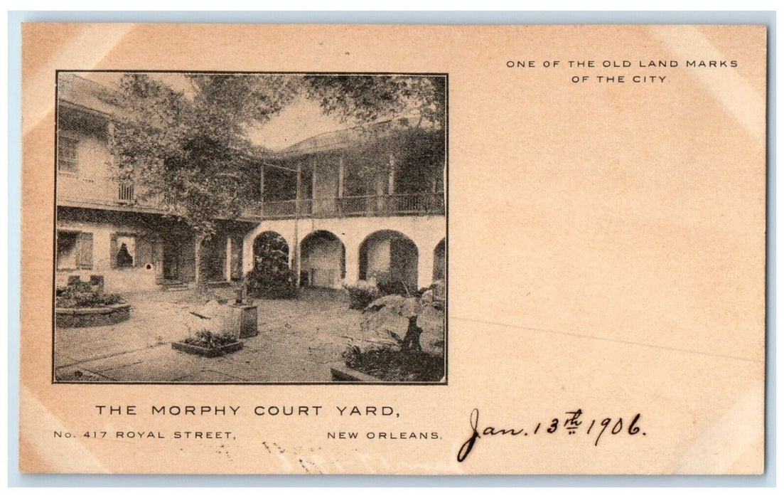 1906 The Morphy Court Yard New Orleans Louisiana LA Antique Postcard