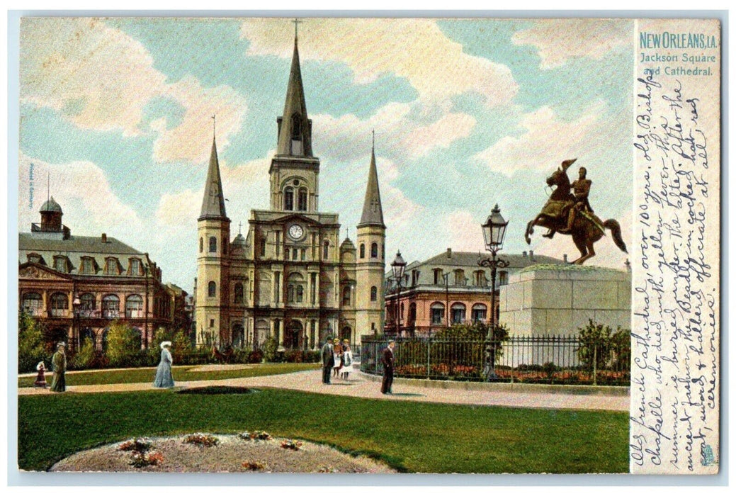 c1905 Jackson Square And Cathedral New Orleans Louisiana LA Tuck's Postcard