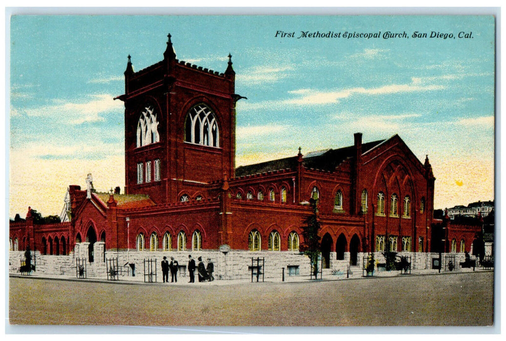 c1910 First Methodist Episcopal Church San Diego California CA Postcard