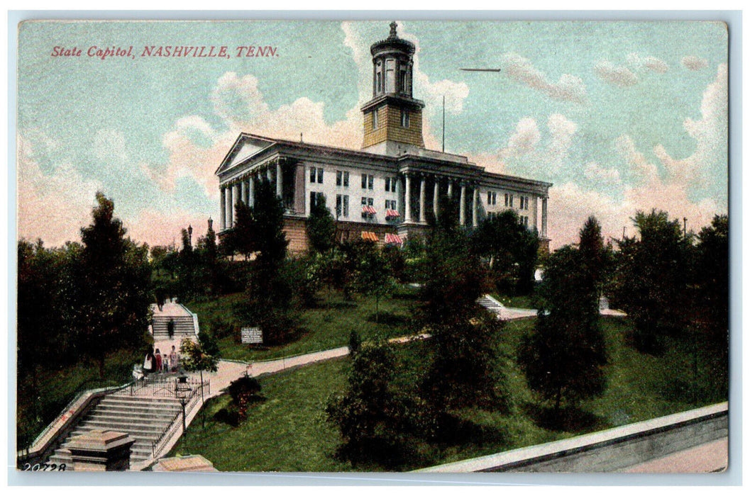 c1910 View of State Capitol Nashville Tennessee TN Antique Posted Postcard