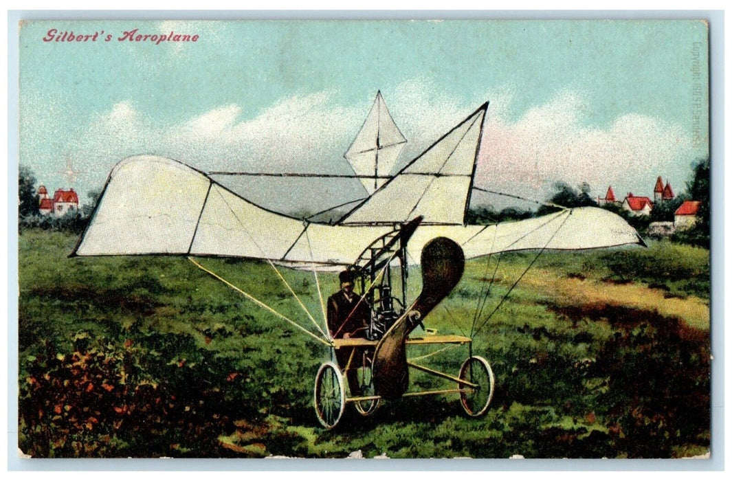 1909 Gilbert's Aeroplane Airplane Brooklyn New York NY Posted Antique Postcard