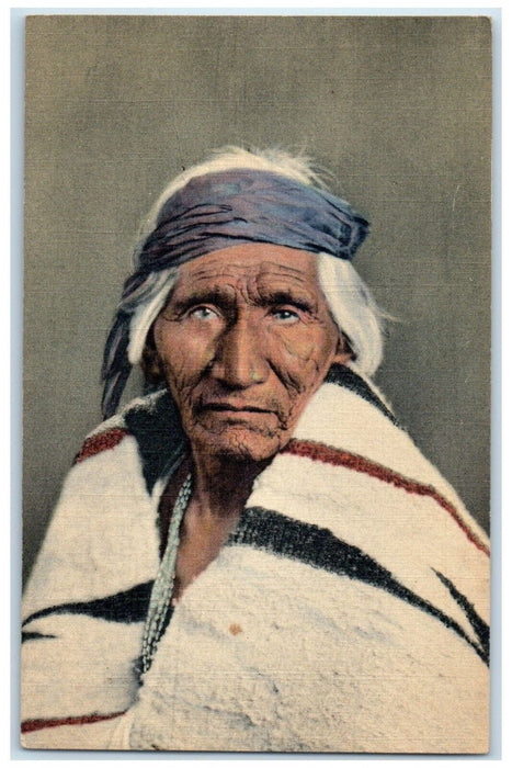 c1930's Hosteen Tso Big Fat Man Navajo Indian Scouts Studio Vintage Postcard