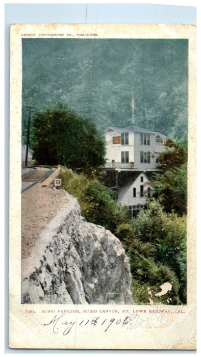1906 Rubio Pavilion Rubio Canton Mt. Lowe Railway California CA Postcard