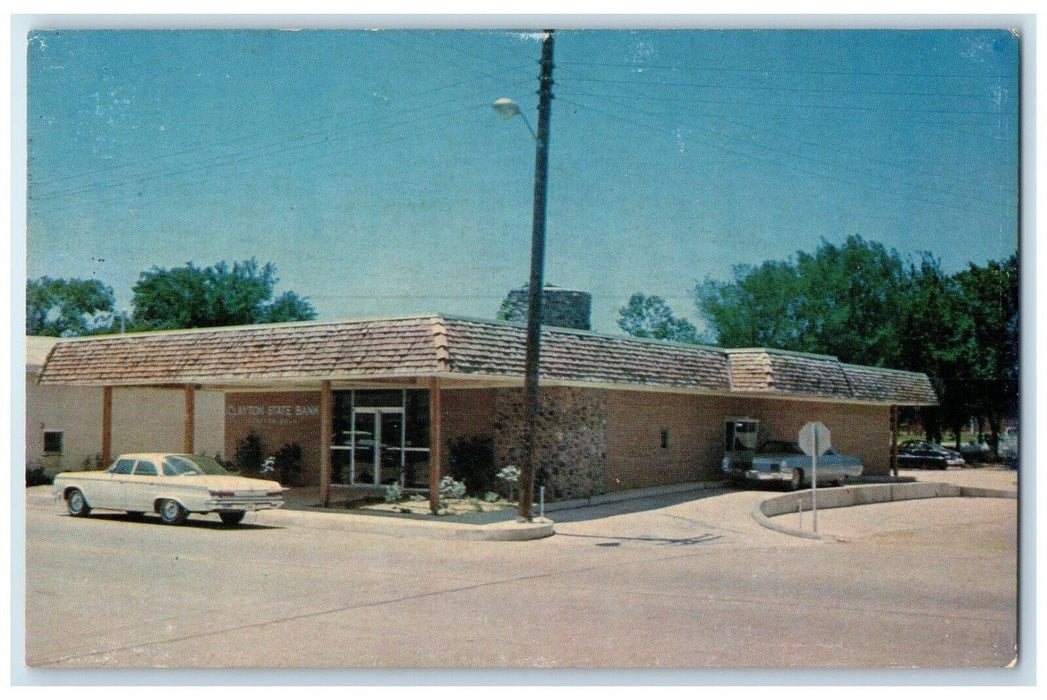 c1950's New Banking Quarters Of Clayton State Bank Clayton Oklahoma OK Postcard