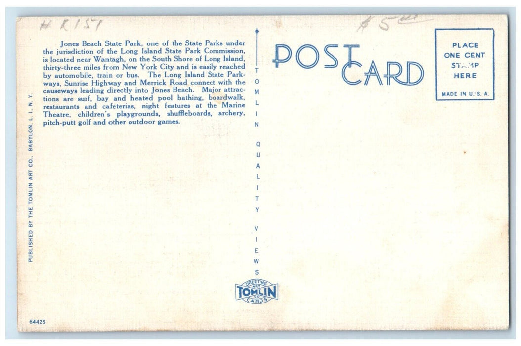 Zachs Bay Stadium At Night Jones Beach State Park Long Island NY Postcard