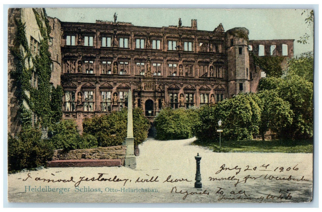 1906 Otto Heinrichsbau Heidelberg Castle Germany Antique Posted Postcard