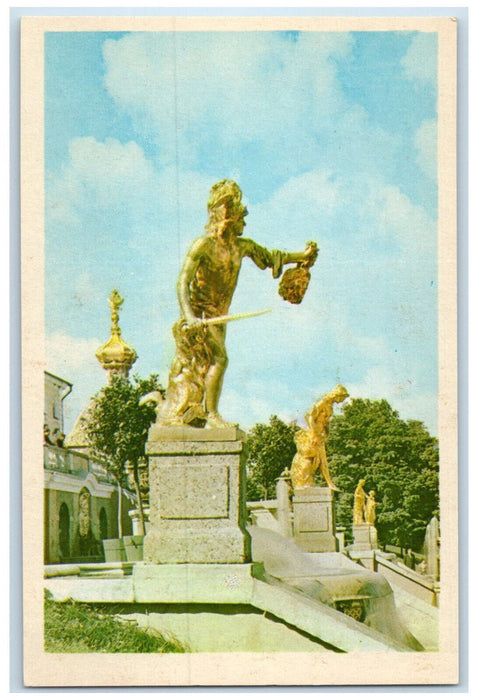 c1950's Petrodvorets Statue of Perseus Saint Petersburg Russia Postcard