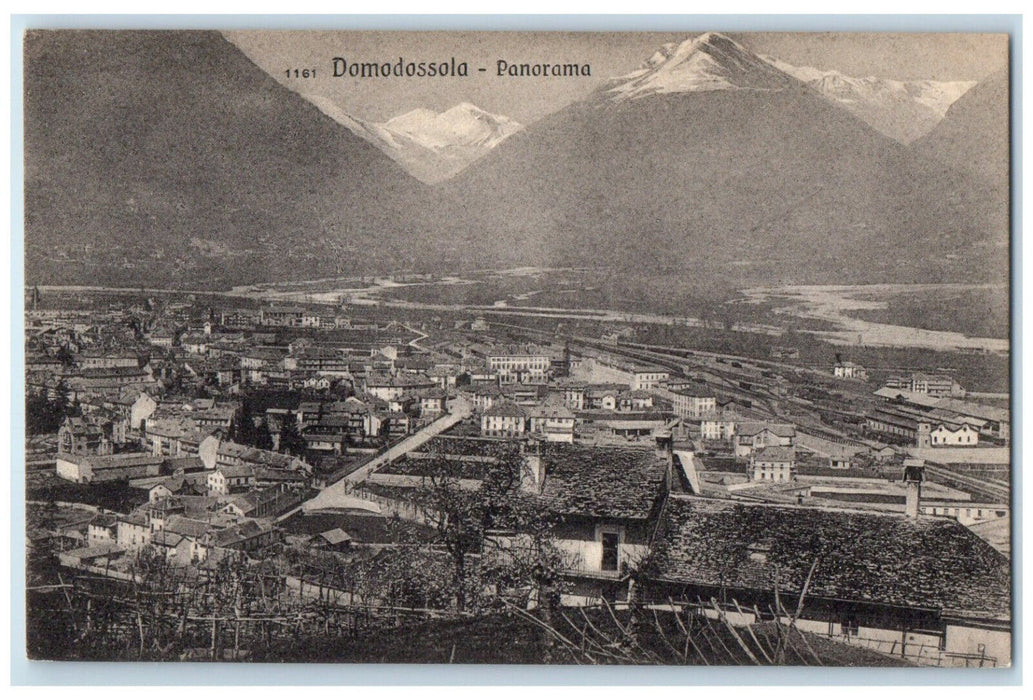 c1910 View of Mountains Panorama of Domodossola Piedmont Italy Postcard